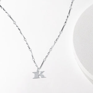Letter Necklace (K) - Silver